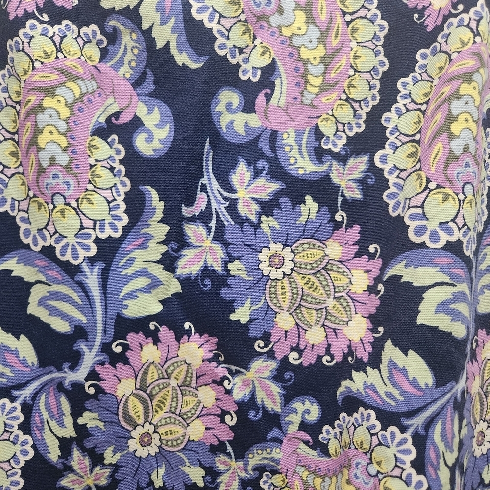 Talbots Plus 16W Navy Purple Paisley Floral Skirt Stretchy - Picture 4 of 6